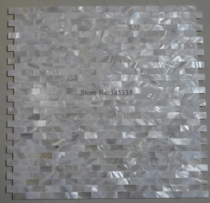 Кирпич чистый белый мать плитки из жемчужная мозаика кухня фартук Ванная Кухня пресноводный обои с рисунками ракушек душ ванная комната