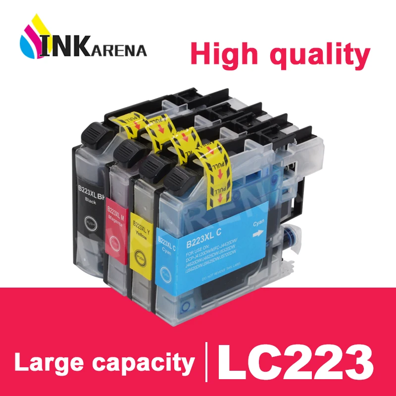Чернильные картриджи LC 221 XL для принтера Brother LC223 с чипом и полными чернилами J5720DW
