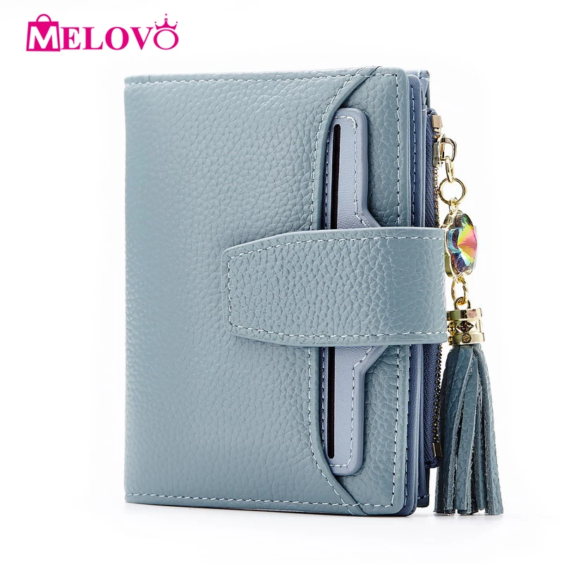 Кошелек MELOVO Женский из натуральной кожи короткий с отделением для карт|women purse