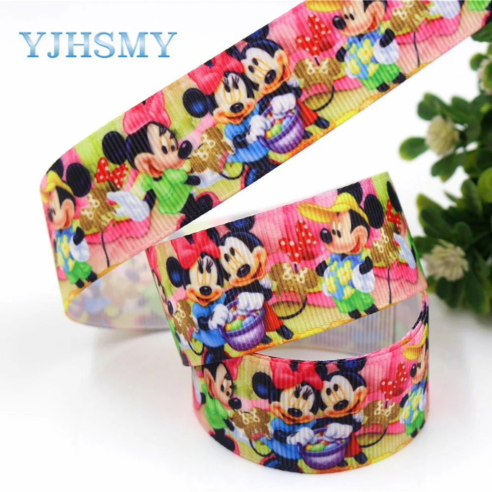 YJHSMY G-18616-474 10 ярдов 25 мм мультфильм печатных grosgrain ленты DIY ручной работы