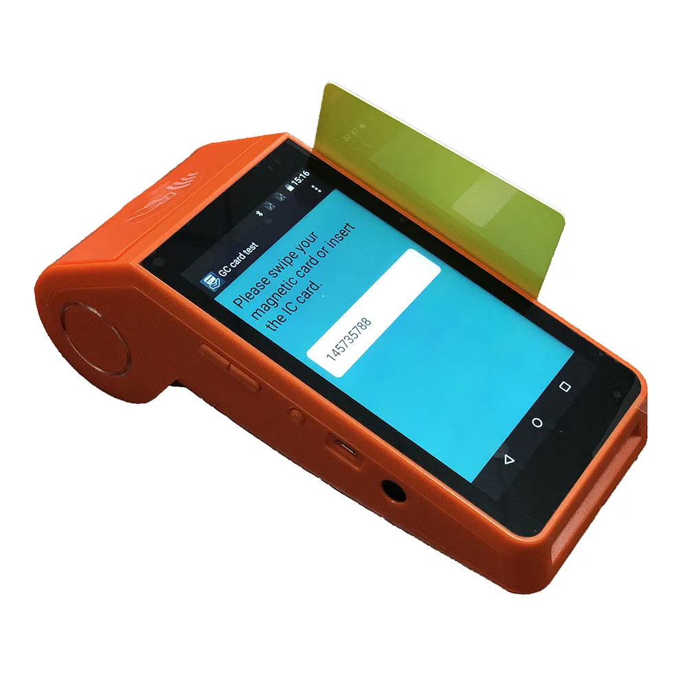 13% скидка портативный Pos терминал 4g Android с термопринтером Поддержка 1D/2D