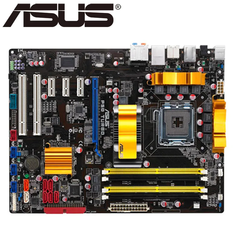 Asus P5Q Turbo Desktop Motherboard P45 Socket LGA 775 For Core 2 Duo Quad DDR2 16G UEFI ATX BIOS Original Used Mainboard On Sale