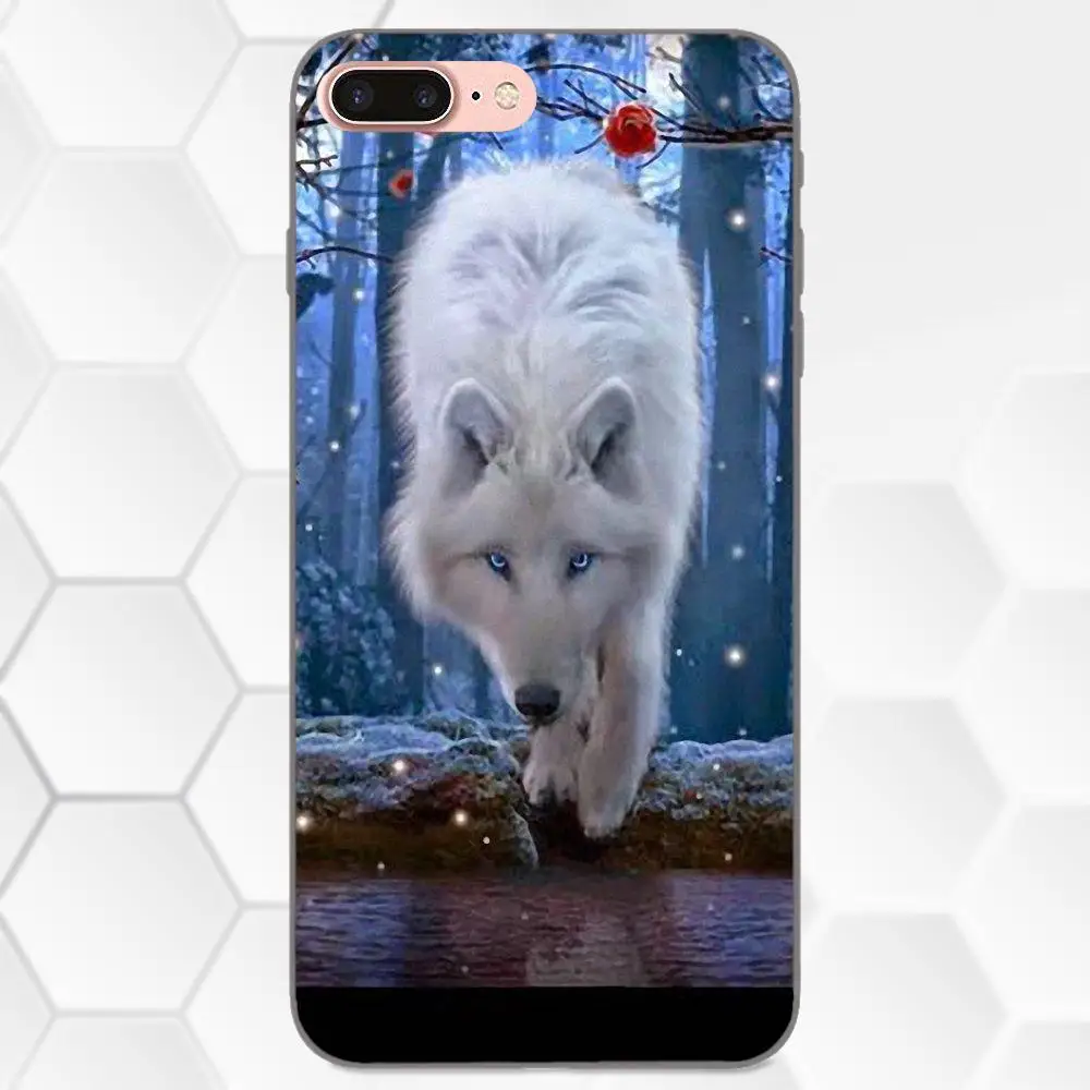 Чехол Wolf Blue Eyes для Apple iPhone 4 4S 5 5S SE 6 6S 7 8 Plus X XS Max XR мягкий чехол из ТПУ с