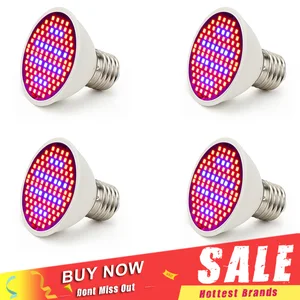 Лампа для выращивания растений, 106 светодиодов, 10 Вт, E27, 4 шт.лот