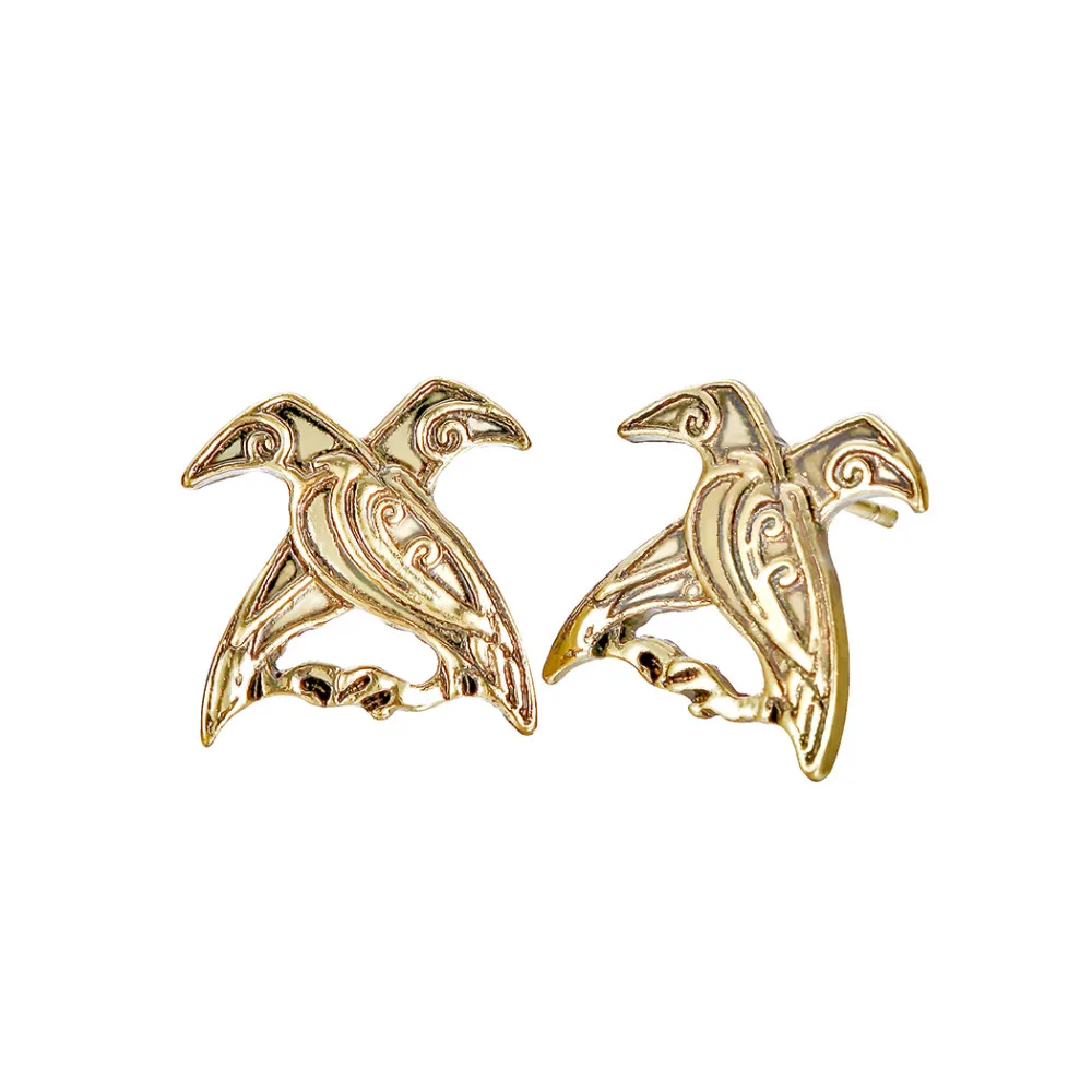 QIAMNI скандинавские вороны Одина птица талисман серьги-гвоздики славяне Викинги