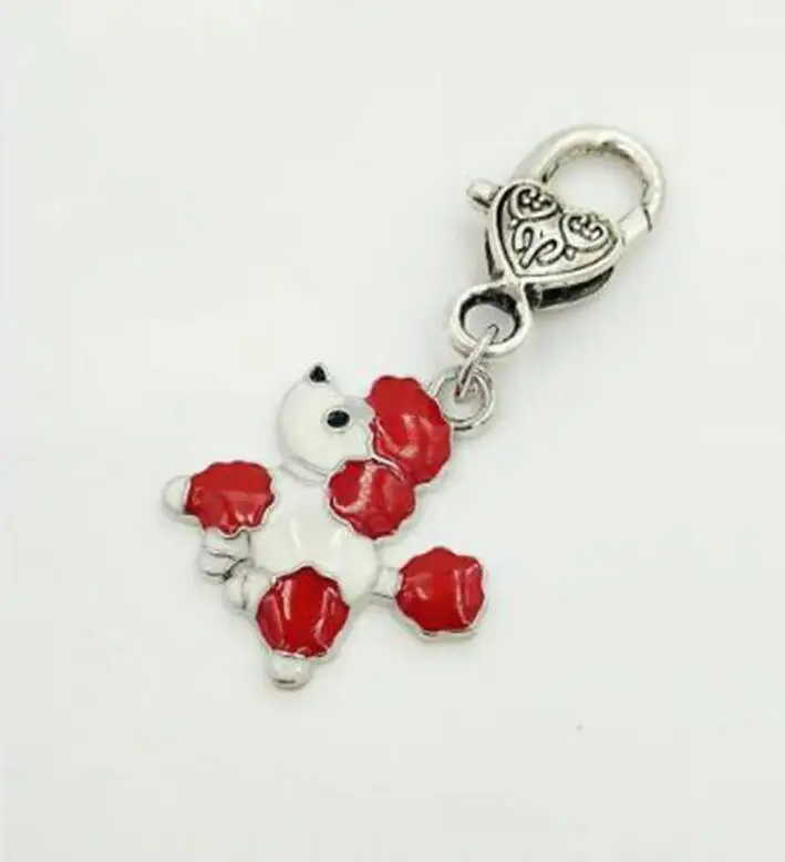 Смешанный стиль сплав эмаль милый пудель Омар застежка брелок для ключей
