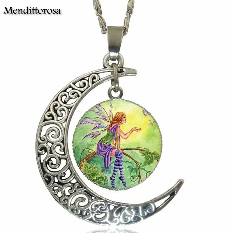 EJ глазурь для женщин и девушек стеклянный кабошон чокер луна кулон ожерелье