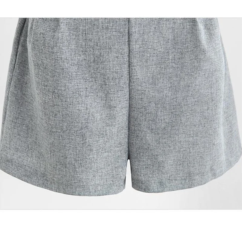 Women Summer Casual Cotton Linen V-neck short sleeve tops + shorts two piece set Female Office Suit Set Women's Costumes |