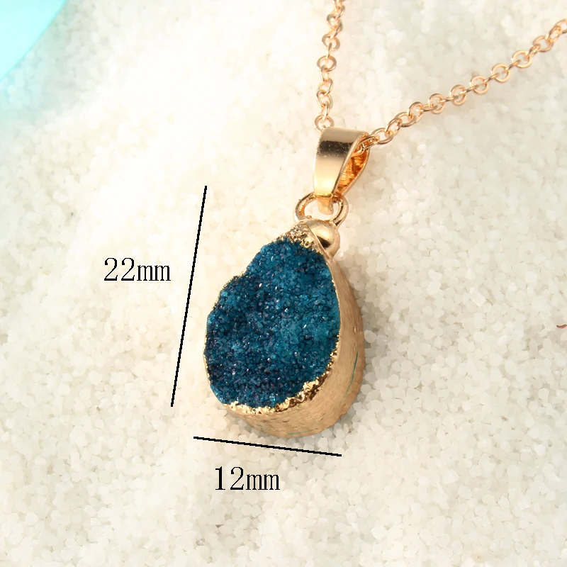 Dayoff Boho Druzy натуральный камень неправильный золотой цвет сырой Подвеска для