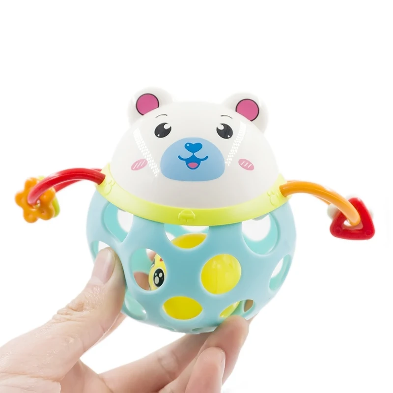 1 Pc Creative Plastic Cartoon Animal Baby Infant Hole Hand Puzzle Bell Ball Rattles Children Early Educational Toys Funny Games|baby toys|shake