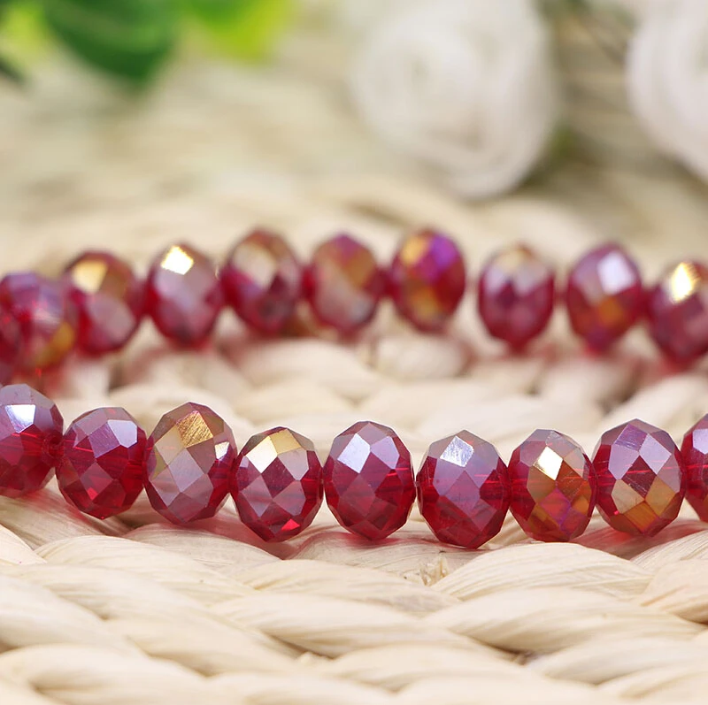 Бесплатная доставка разноцветные двухконусные хрустальные бусины 10 мм 70 шт.