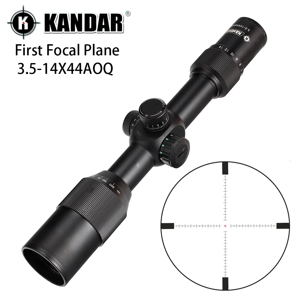 KANDAR 3 5 14X44 AOQ первый фокусный самолет охотничий прицел красный зеленый с