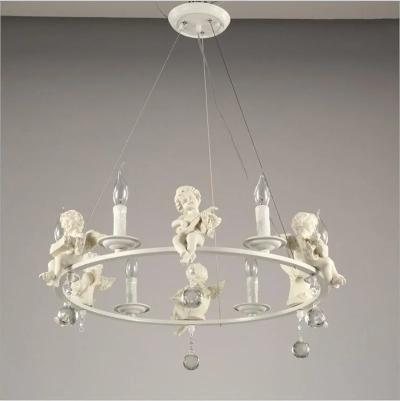 

Modern resin Angel chandelier led lamps living room dining room crystal chandelier E14 led lustre light chandeliers