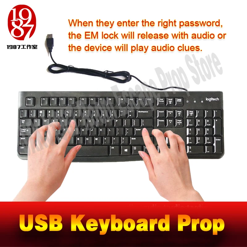 Реквизит для комнаты escape с USB клавиатурой введите правильный пароль