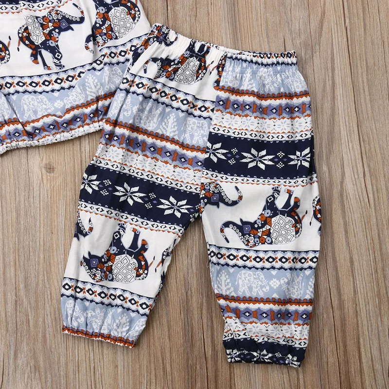 Новый детский жилет С Рисунком Слона для маленьких девочек топ + леггинсы