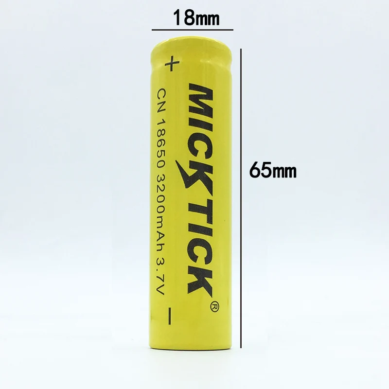 16PCS 18650 3.7V 3200mAh MICKTICK Battery batteries batteria lithium Li Ion Rechargeable Large enough Capacity Flashlight LED |