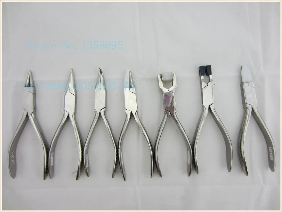 

Hot sale 7pc/lot stainless steel pliers set,jewelry & glass pliers , stainless steel pliers,jewelers tools