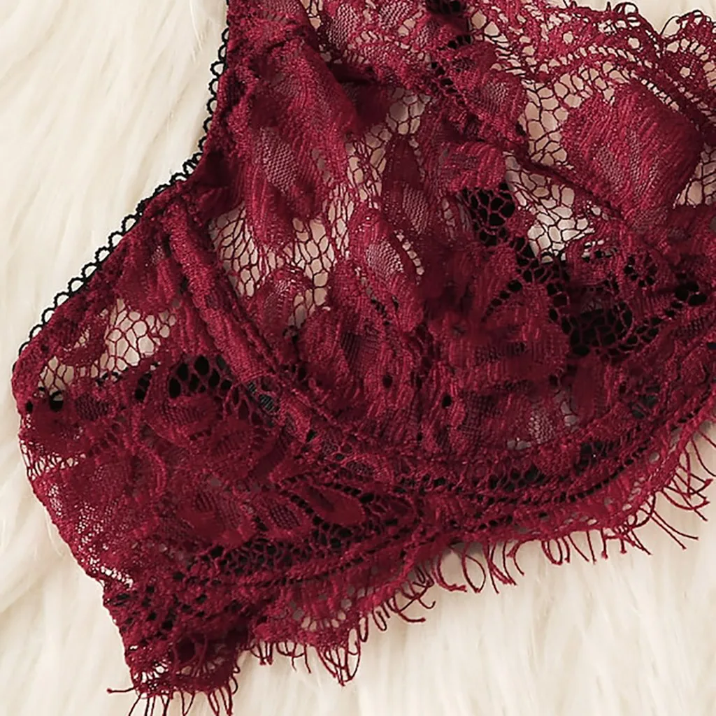 Feitonglingery боди кружевное белье бюстгальтер+ подвязка+ трусы Набор Babydoll нижнее белье женское Бесшовное#3