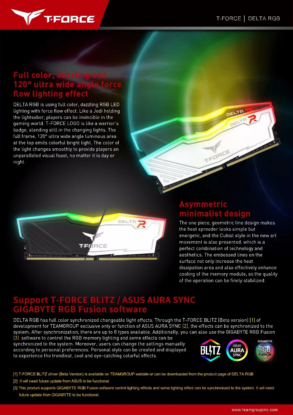 Командная группа DELTA RGB серия DDR4 настольная память 8G компьютерный ОЗУ оверлок модуль памяти 288 контактов 2400 МГц светодиодный Gaming RAMs