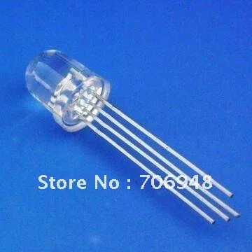 

through hole 8mm rgb led diode Water Clear 100pcs/lot common cathode