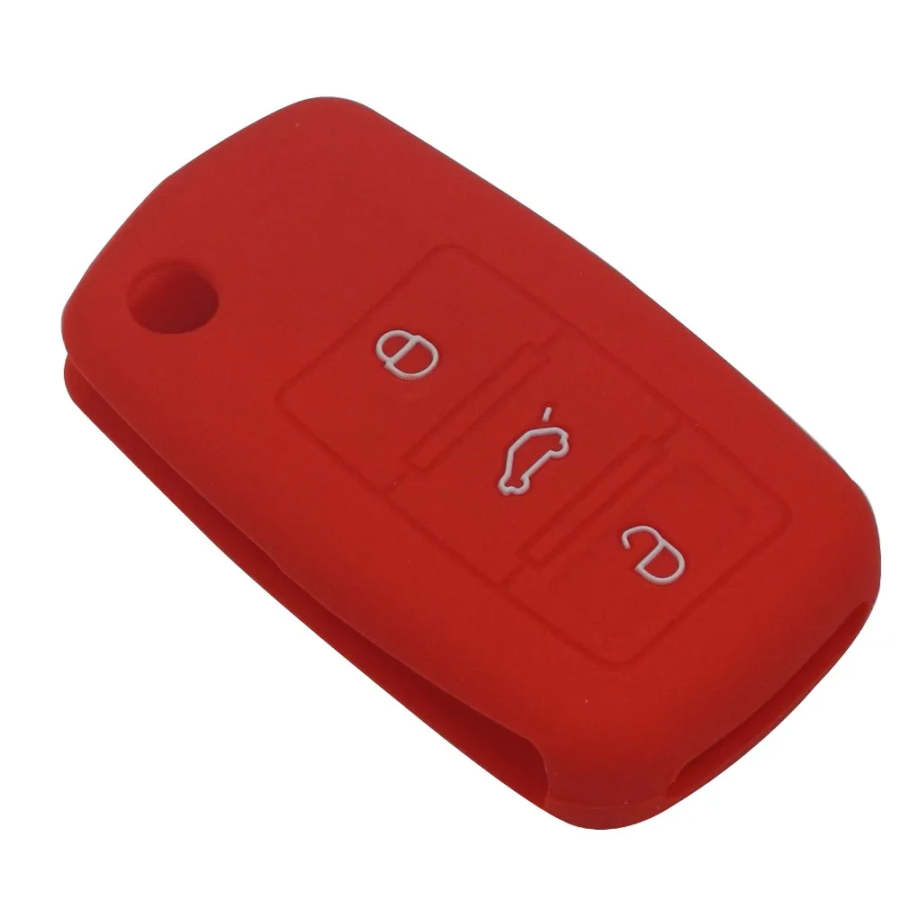 Jingyuqin 100 шт силиконовый чехол для ключей для VW Seat Polo Passat B5 Golf 4 5 6 Jetta Mk6 Tiguan Plus Eos Scirocco Beetles FOB чехол