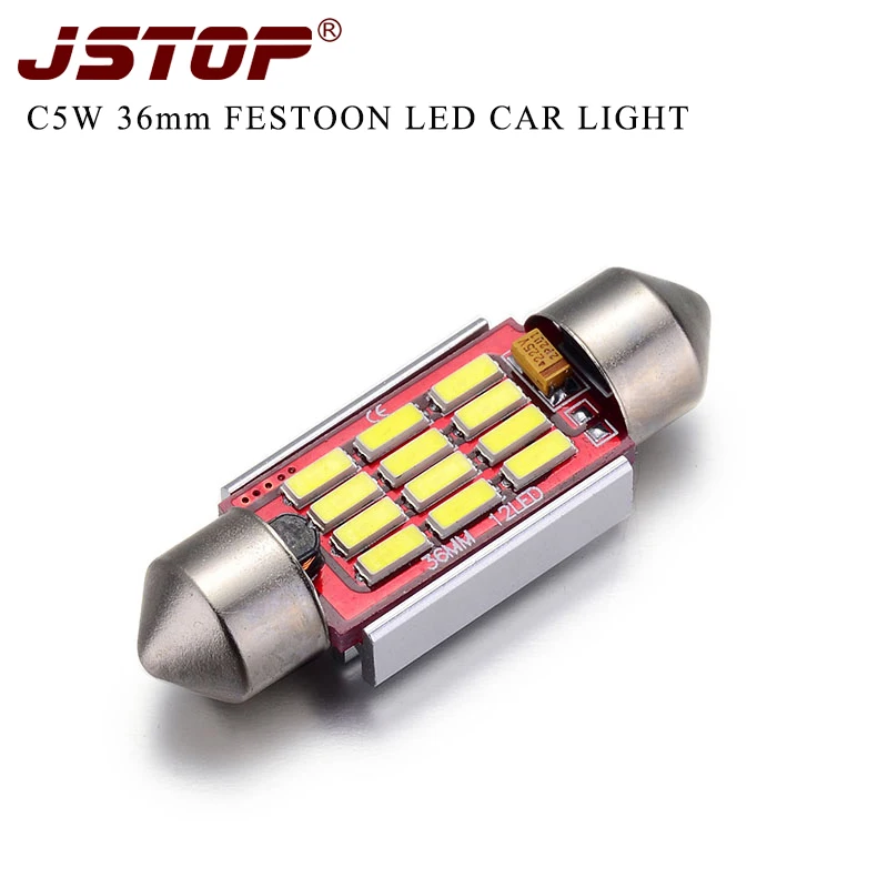 Высококачественные лампы для чтения JSTOP c5w led 36 мм лампа номерного знака canbus 6000k 12 В