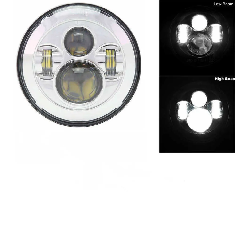 40W silverHeadlight Для Лада Нива 4x4 suzuki samurai " светодиодный DRL H4 Halo Фары для ваз 2101 7 дюймов светодиодный налобный фонарь с Halo Кольцо Янтарный указатель поворота - Цвет: 40W silverHeadlight