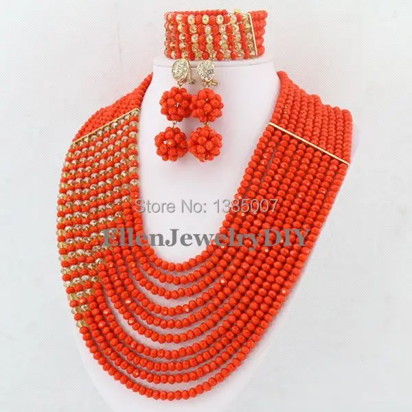 Free Shipping Fashion Bridal Crystal Jewelry Set African Handmade Beads Necklace Bracelet Earrings For Women WS3840 | Украшения и