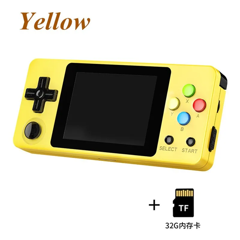 Yellow with TF card CoolBaby игровая консоль LDK 2,6 дюймов горизонтальный экран HD мини ретро портативные игровые плееры портативная консоль мальчик Тетрис - Цвет: Yellow with TF card