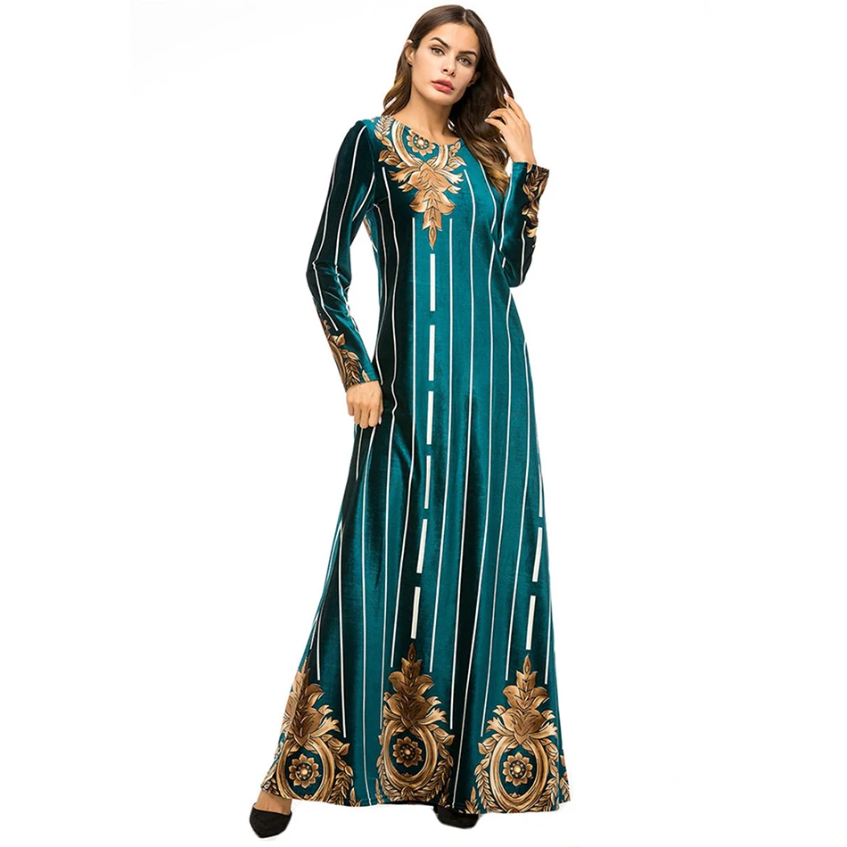 Зимнее платье для женщин 2018 повседневное винтажное однотонное бархатное с