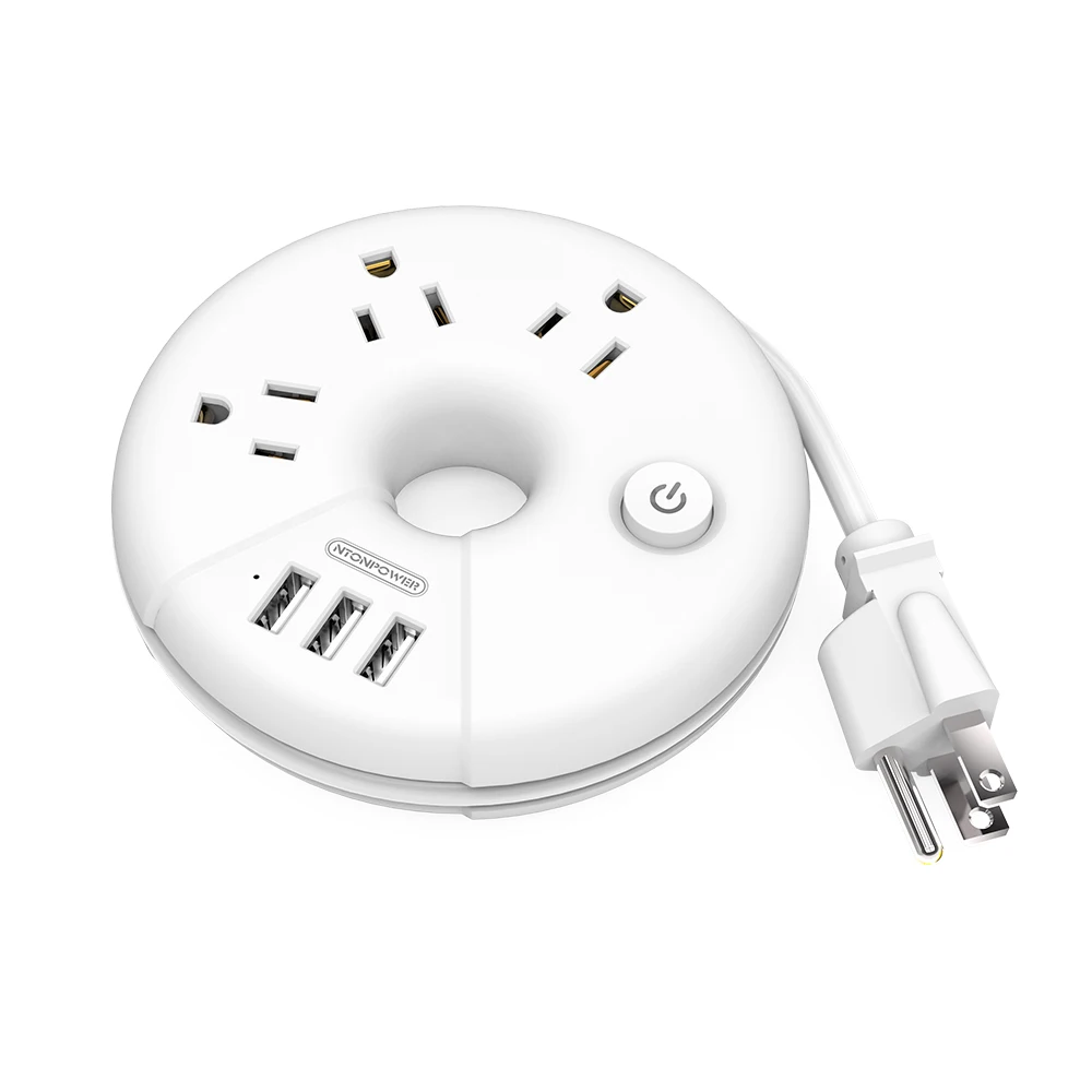 White NTON power оригинальная дорожная лента питания USB удлинитель портативная умная розетка красные пончики для рождественских подарков - Цвет: White