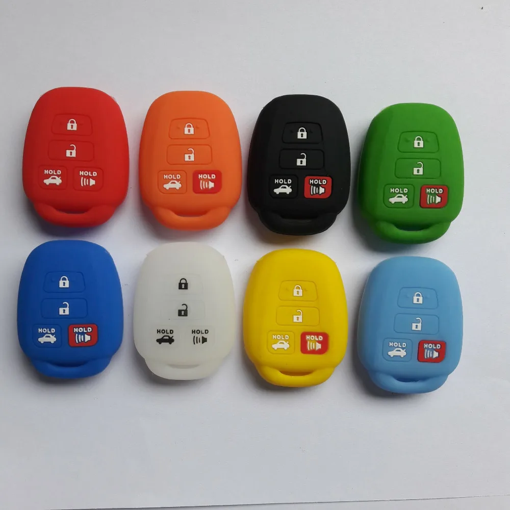 Силиконовый чехол для автомобильного ключа с 4 кнопками Toyota 2015 Camry Corolla|key case for car|car
