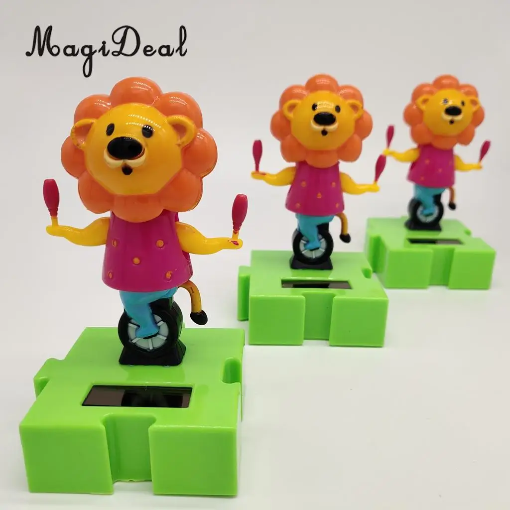 Солнечной энергии Танцующий Цветок Лев ткачество руки голова Рисунок Статуя животное фигурка-модель Детский обучающий игрушка подарок домашний декор