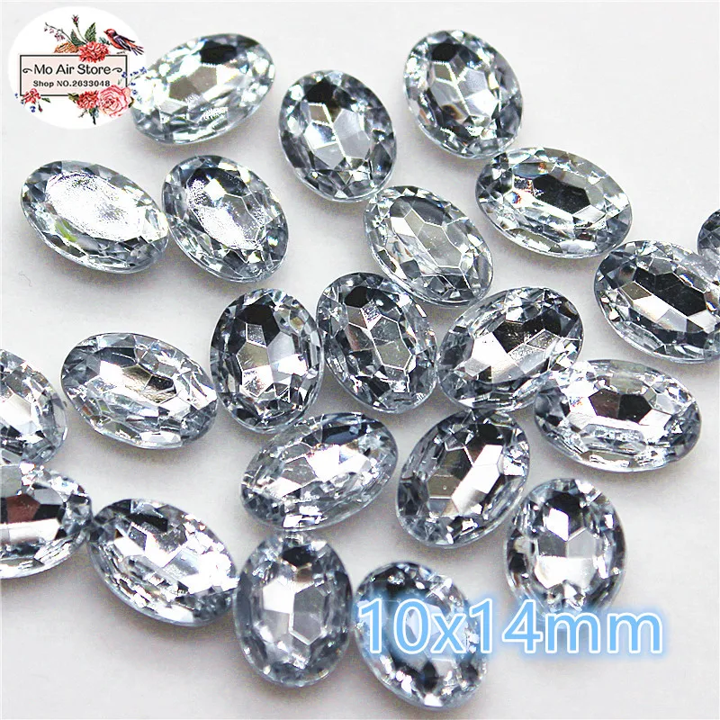 20 100 шт. овальные прозрачные акриловые стразы каменные граненые Стразы Украшения
