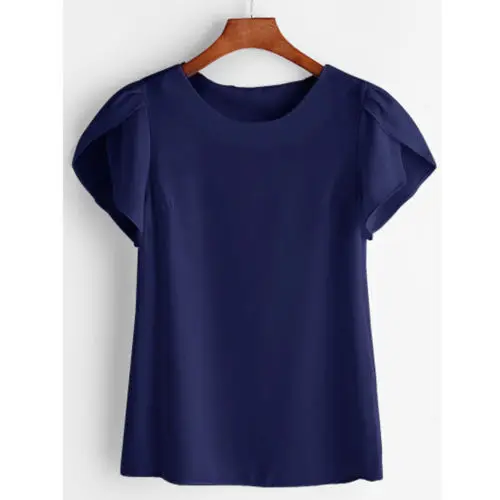 Новинка модная женская летняя блузка с коротким рукавом топы Свободная рубашка