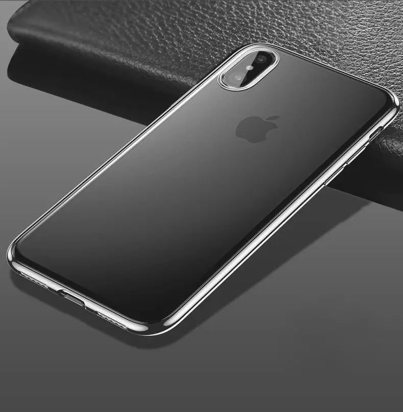 Luxury Chrome Painting Ultra Thin Clear Soft TPU Rubber Case Cover For Apple iPhone X 8 7 6 6s Plus Se | Мобильные телефоны и