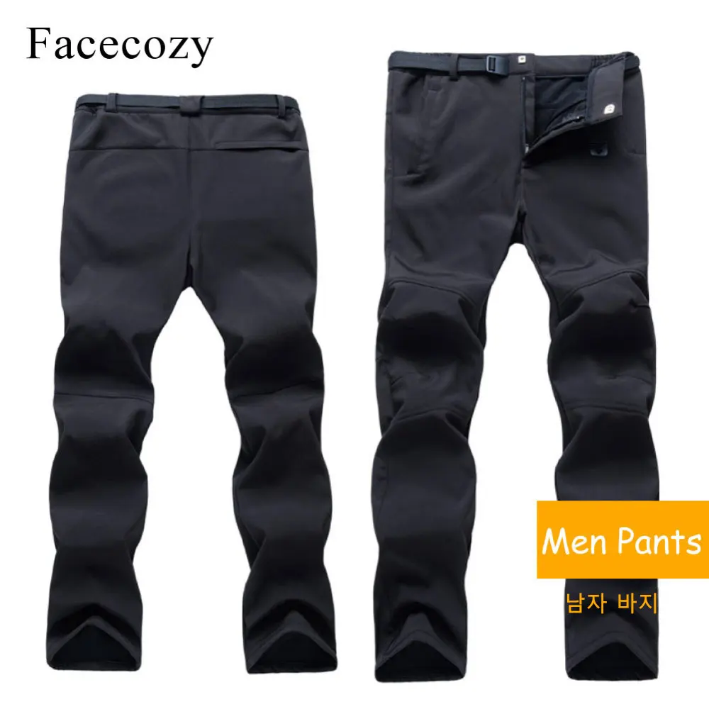 Facecozy, зимние мужские и женские флисовые походные брюки, внутренний флис, водонепроницаемые, плюс походные брюки, уличные ветрозащитные треккинговые брюки