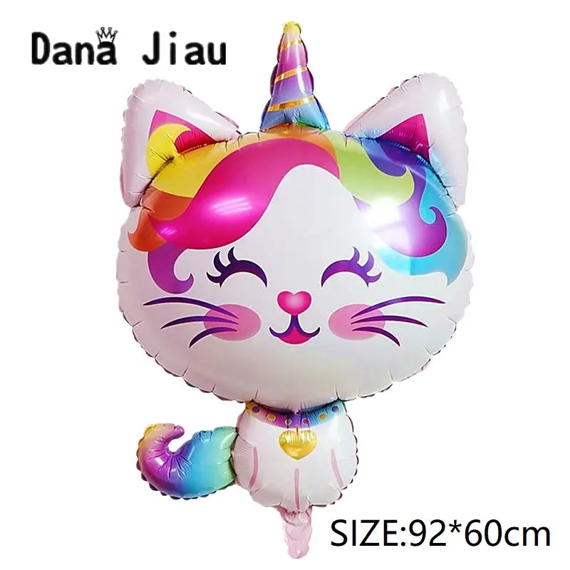 Розовый Радужный шар Dana Jiau в виде кошки из фольги с единорогом украшение для дня