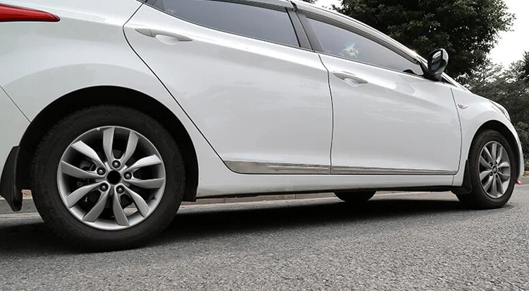 Для hyundai Elantra/Avante 2012 2013 Нержавеющая сталь Боковая молдинги Боковая дверь украшения 4 шт./компл