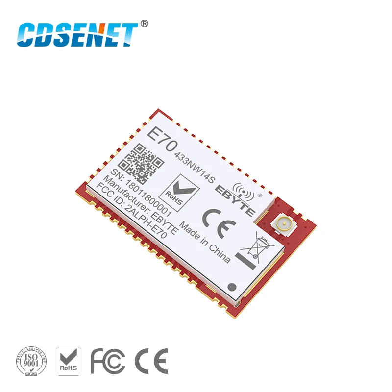 

Star Networking CC1310 433mhz SMD Wireless Transceiver E70-433NW14S IoT 14dBm 433 mhz IPEX Antenna Transmitter and Receiver