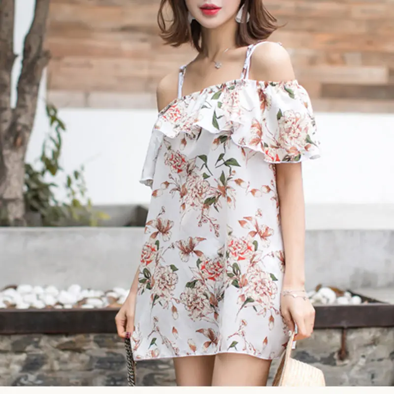 LELINTA Woman Swimsuits Swimwear High Waist Bathing Suit Retro Mint Green Floral Print Off The Shoulder Swimsuit Beachwear | Спорт и