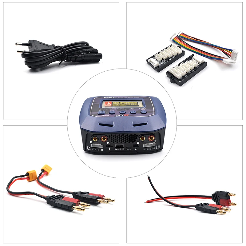 SKYRC D100 V2C 2X100 Вт двойной баланс LiPo зарядное устройство/умное зарядное устройство Dis зарядное устройство SK-100131 NiMH NiCd LiPo LiFe Lilon LiHV Pb