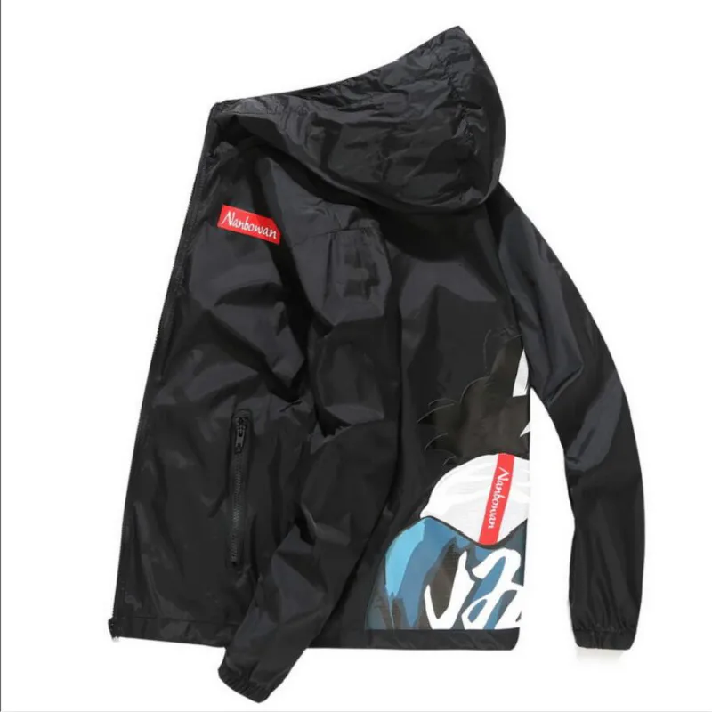 

Jacket Men 2020 Summer New Sun Protection Clothing Jacket Cartoon Anime Print Men Women Hooded Casual Loose Bomber Jacket