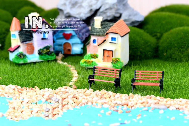 Милая искусственная скамейка домашний декор искусственные украшения для сада