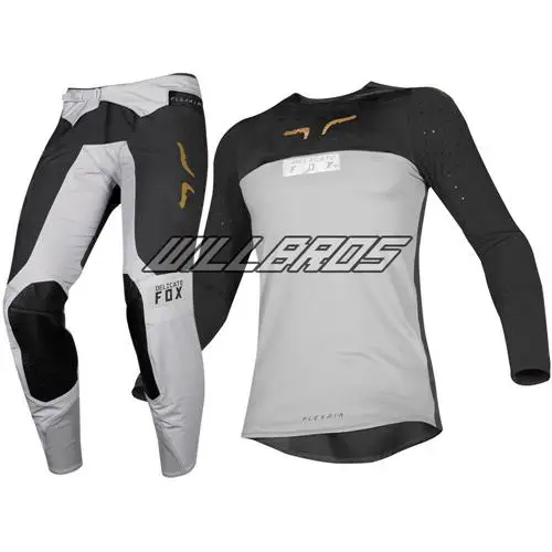 Grey Мотокросс Flexair Racewear Royl пламя Красная Трикотажная Одежда для взрослых брюки комбо для мотокросса внедорожный велосипед гоночный набор передач - Цвет: Grey