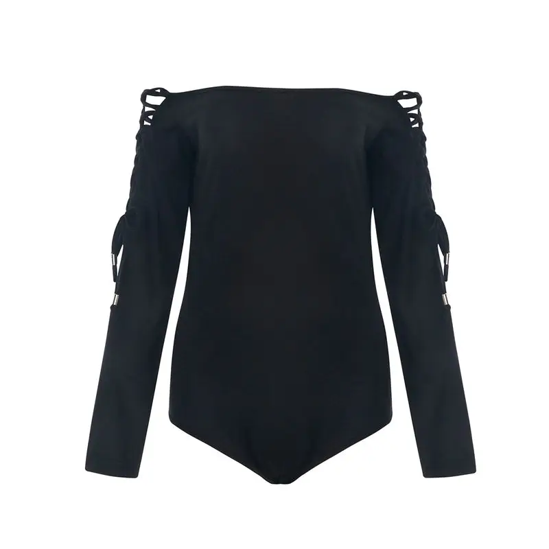 Осенние новые модные черные и белые женские боди Женский сексуальный комбинезон