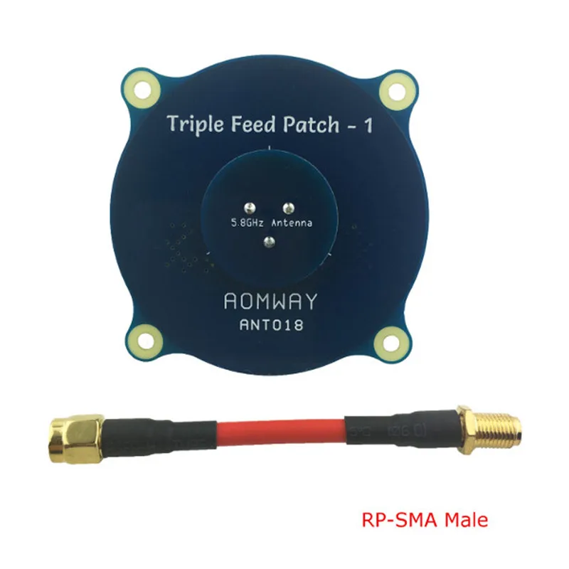 Aomway ANT018 патч с тройной подачей 1 5 8G 8dBi RHCP/LHCP FPV пагода антенна SMA/RP SMA Male для