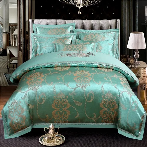 bedding set 6 Хлопок Плоский/простыня натяжная простыня роскошный сатин жаккард пододеяльник набор постельного белья Queen King комплект постельного белья parure de lit ropa de cama - Цвет: bedding set 6