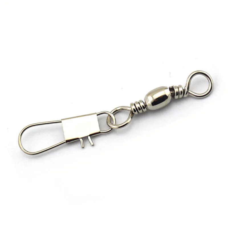 

[1000 pcs] Bulk Nickel Plated Barrel Swivel with Interlock Snap Fishing Connector Fishing Tackle Accessory Size #16~#3/0