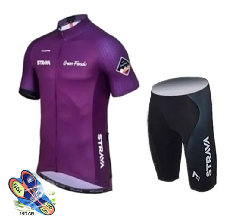 Short sleeve Set 9 STRAVA Велоспорт Джерси Набор мужская с коротким рукавом спортивная одежда для велоспорта открытый Mtb Ropa Ciclismo велосипед Велоспорт Комплект - Цвет: Short sleeve Set 9